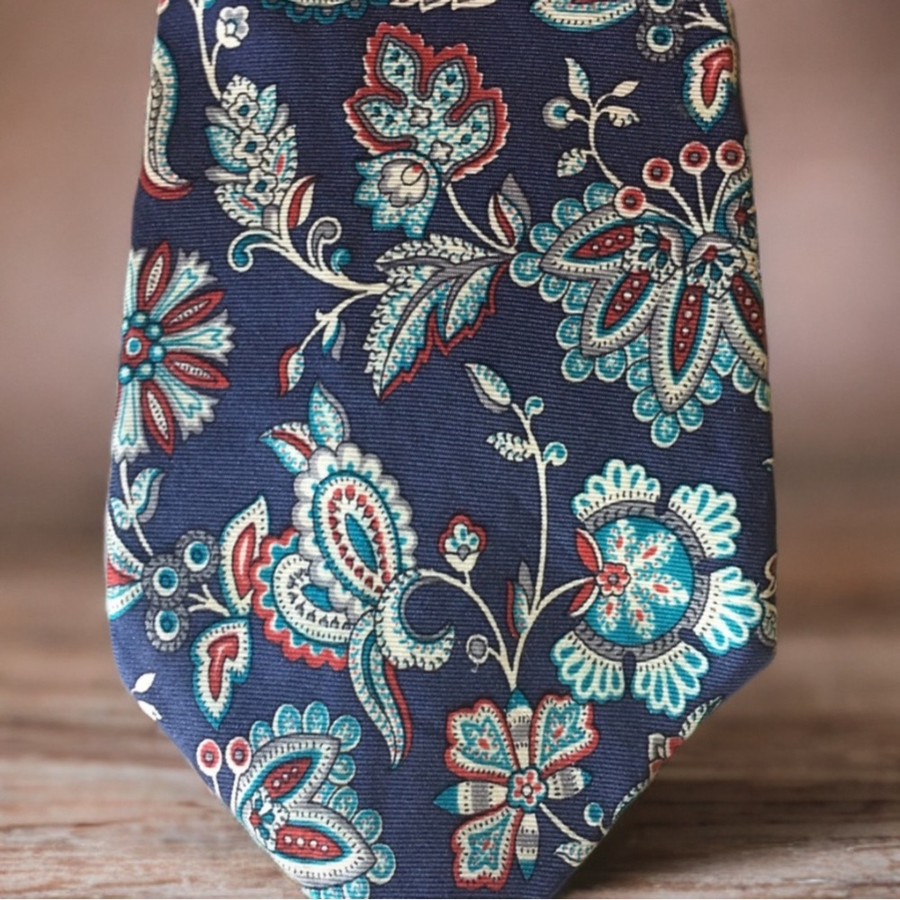 Christian Dior Vintage Floral Paisley Necktie